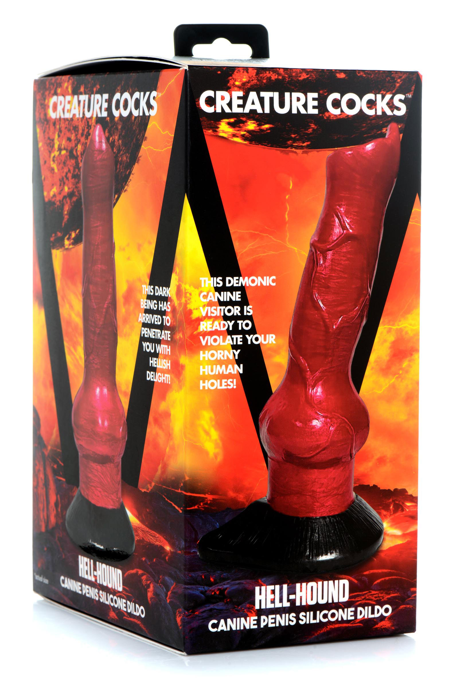 hell hound canine penis silicone dildo red 