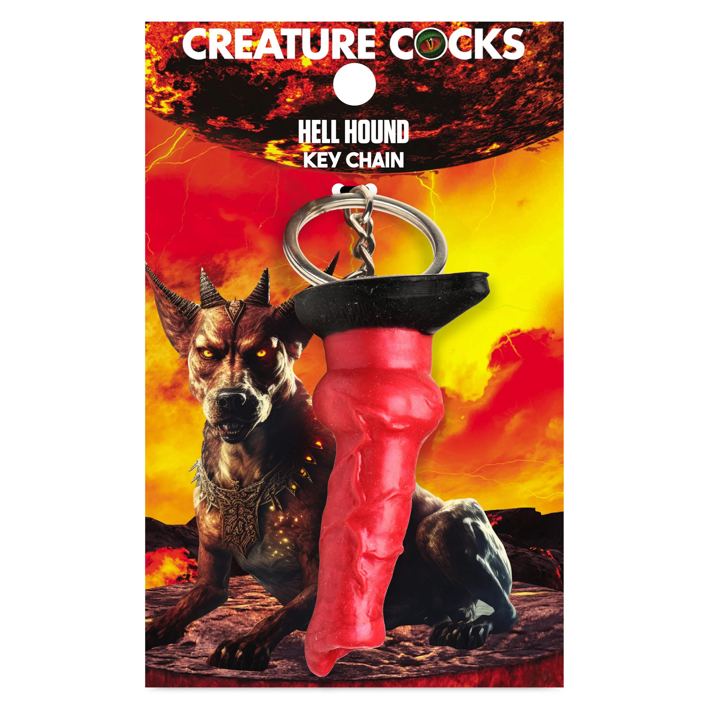 hell hound keychain red 