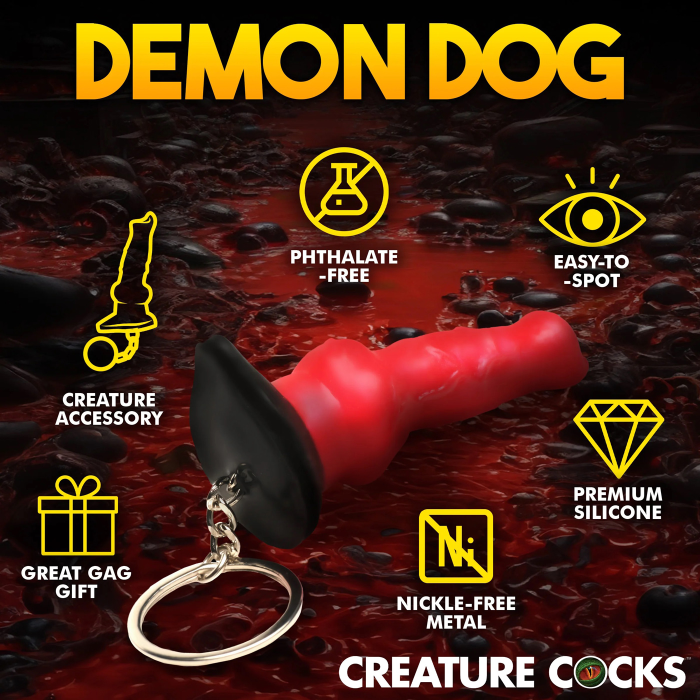 hell hound keychain red 
