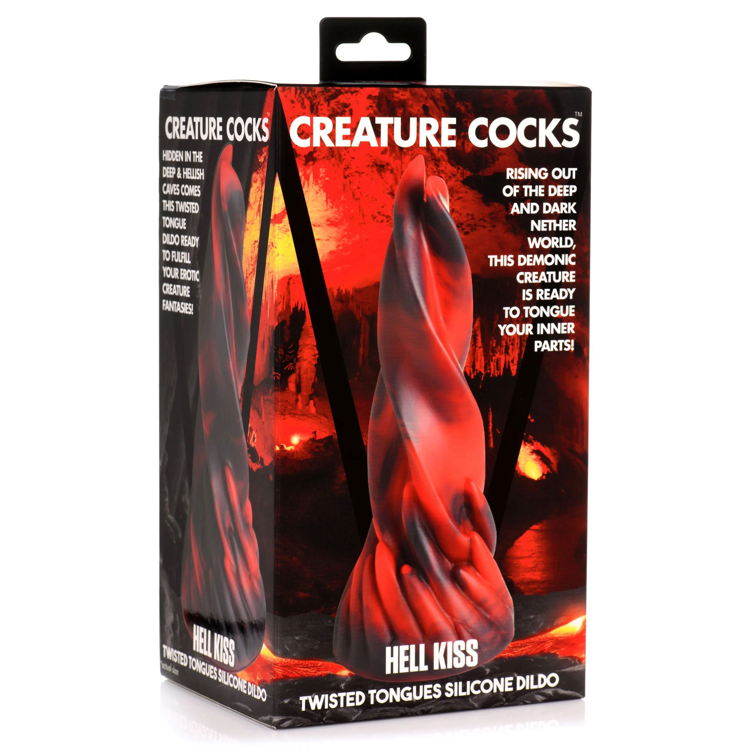 hell kiss twisted tongues silicone dildo red 