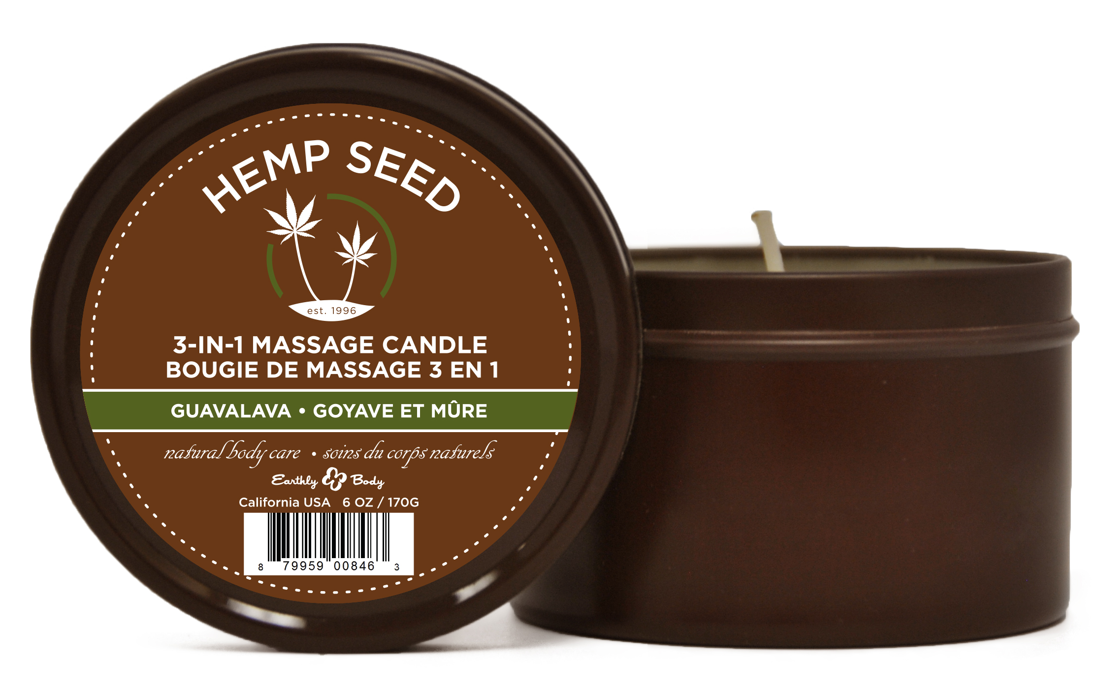 hemp seed  in  massage candle guavalava  oz 