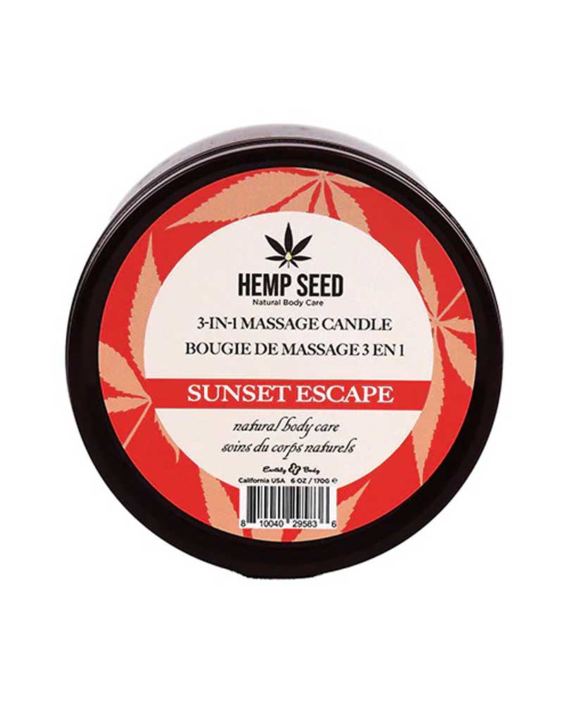 hemp seed  in  massage candle sunset escape  oz 