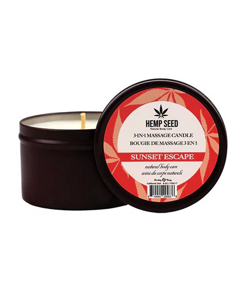 hemp seed  in  massage candle sunset escape  oz 