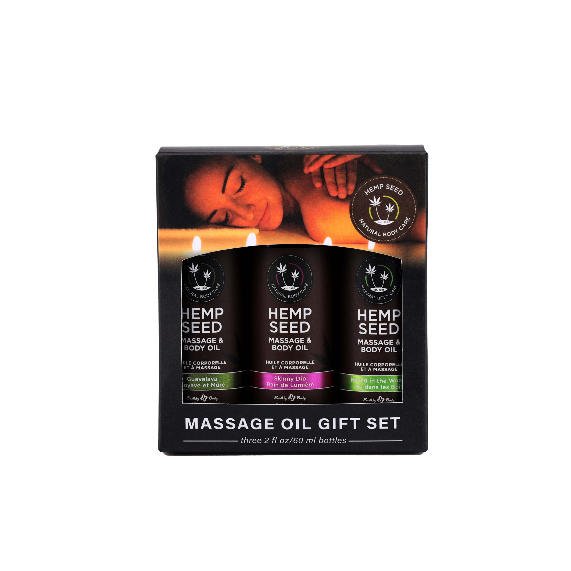 hemp seed massage and body oil gift set   pack  fl oz bottles 