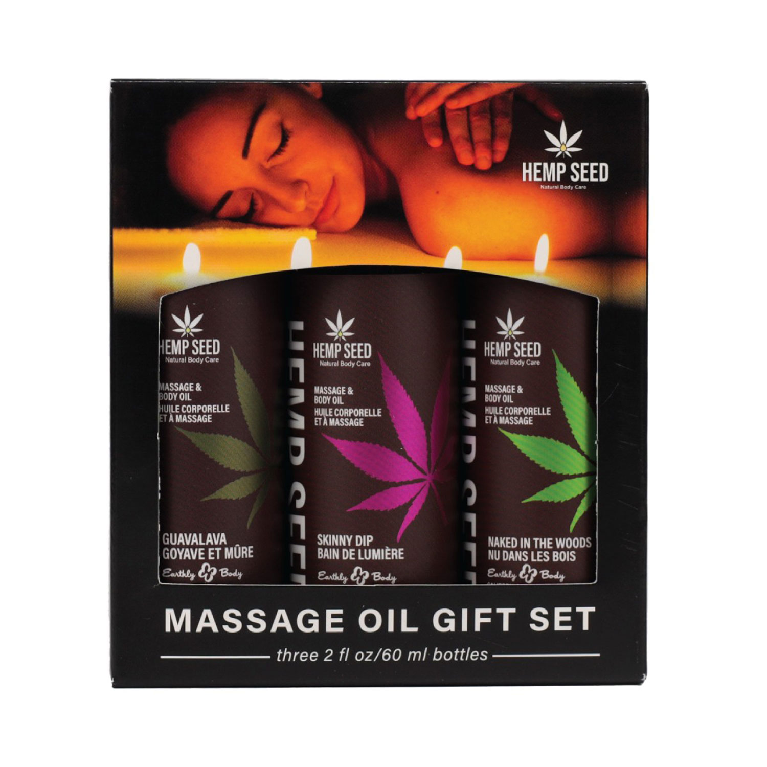 hemp seed massage oil holiday gift set 