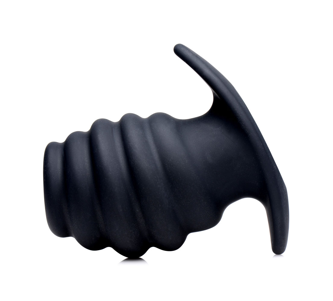 hive ass tunnel silicone ribbed hollow anal plug medium 