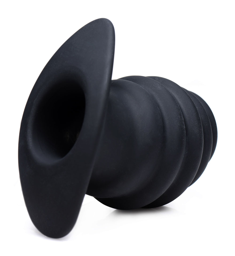 hive ass tunnel silicone ribbed hollow anal plug medium 