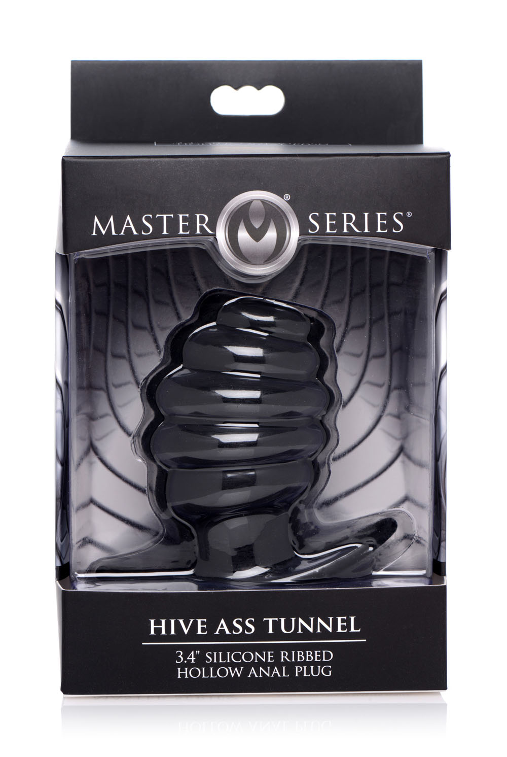 hive ass tunnel silicone ribbed hollow anal plug medium 