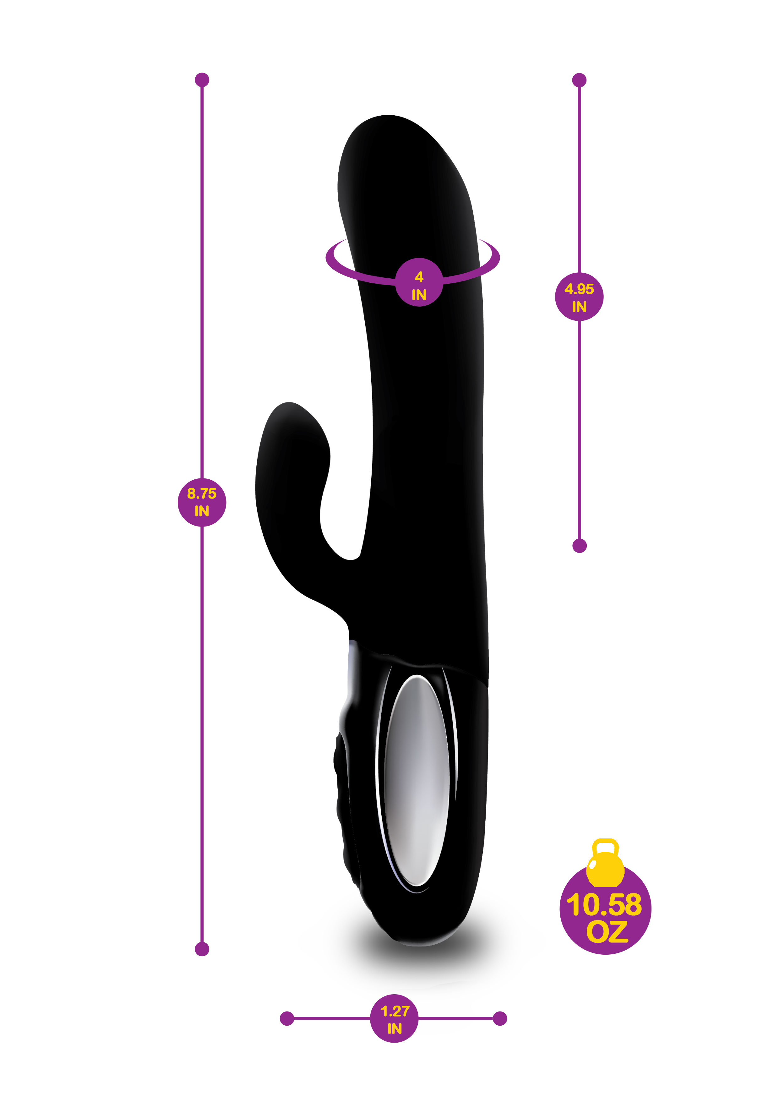 hypnotic black thrusting rabbit with swinging clitoral stimulator 