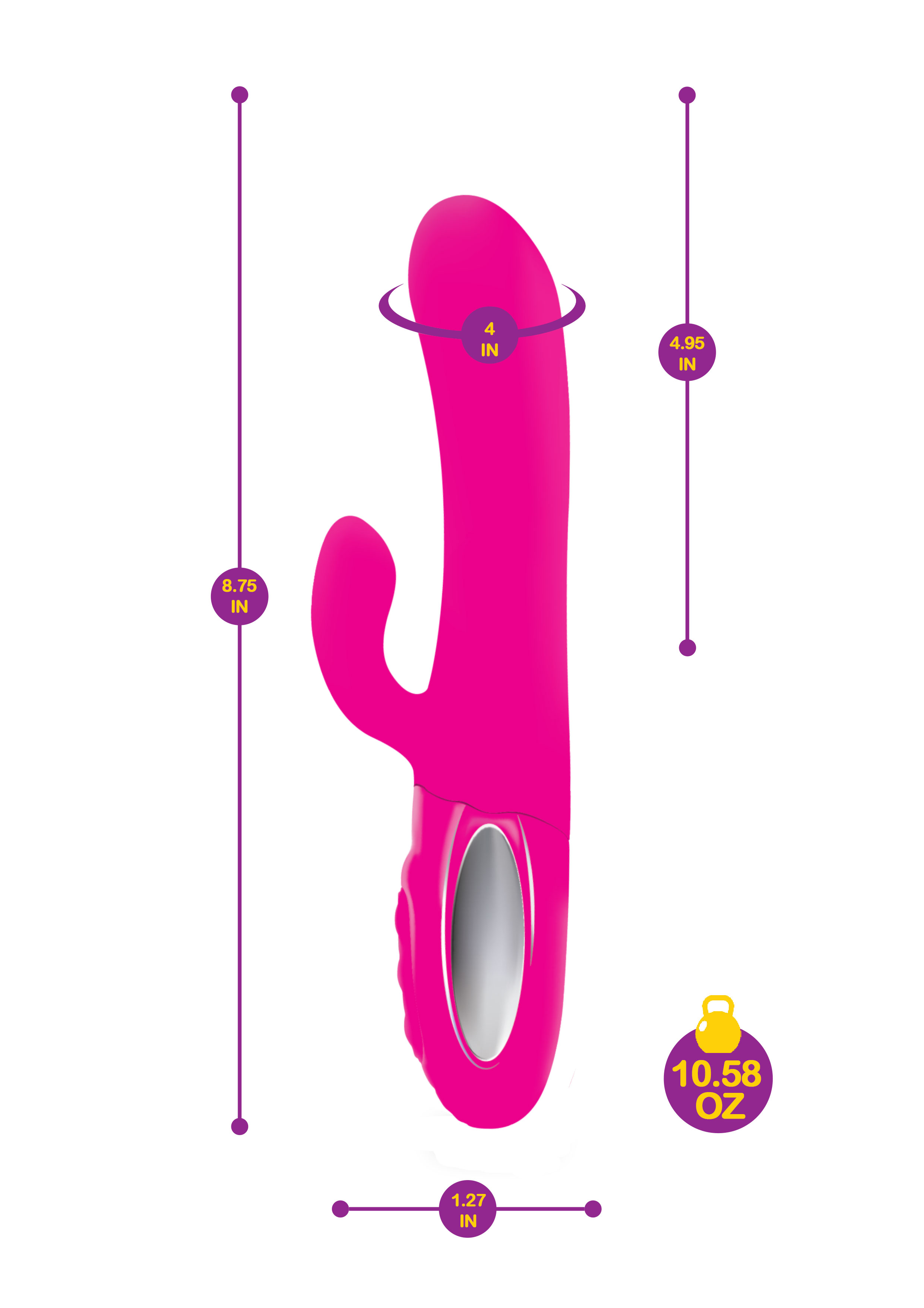 hypnotic hot pink thrusting rabbit with swinging clitoral stimulator 