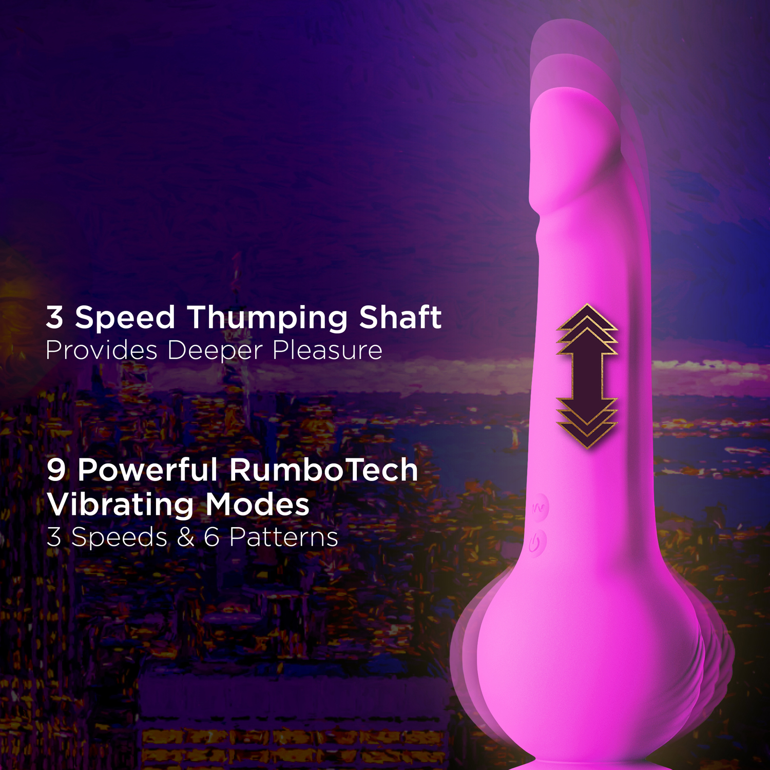 impressions new york gyro quake dildo purple 