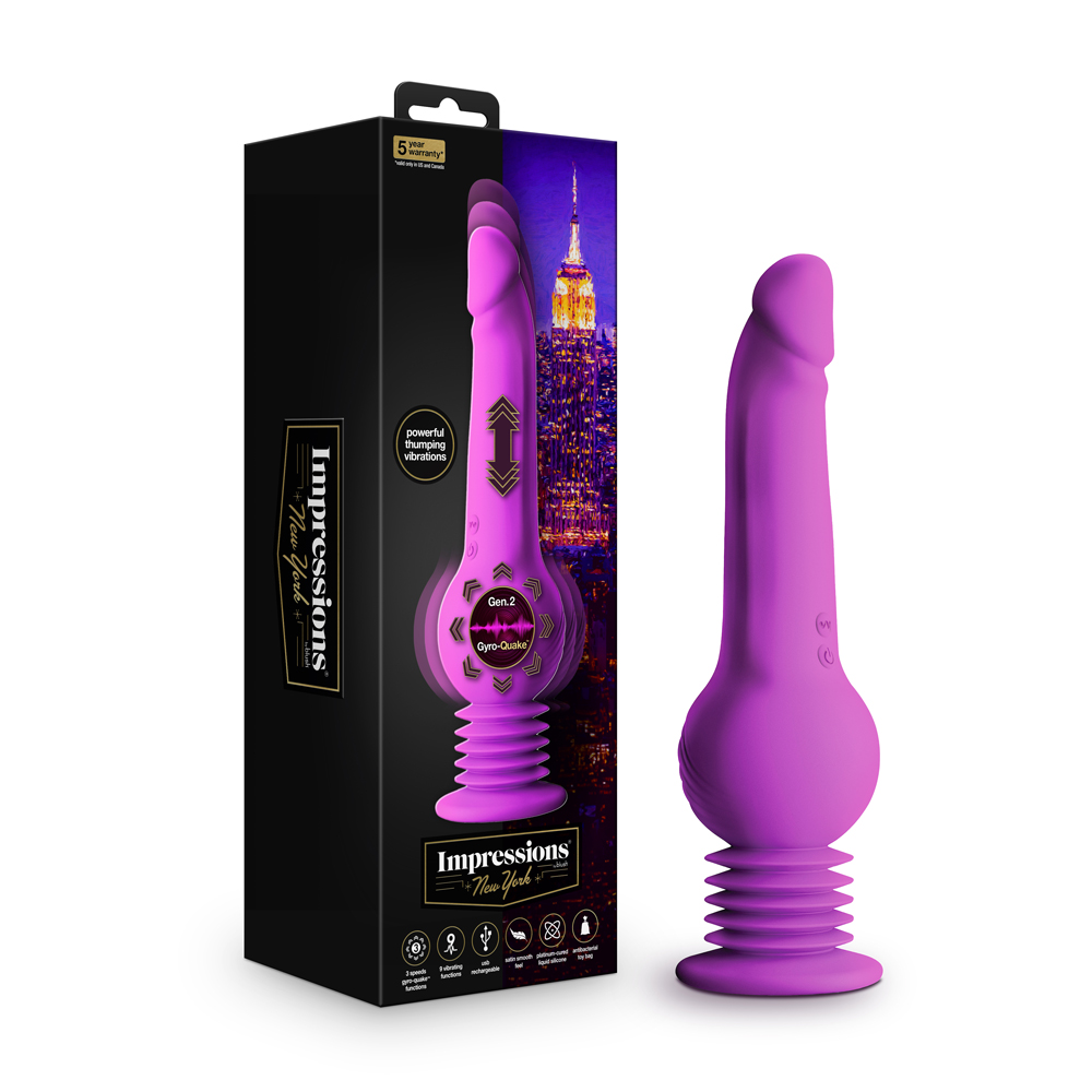 impressions new york gyro quake dildo purple 