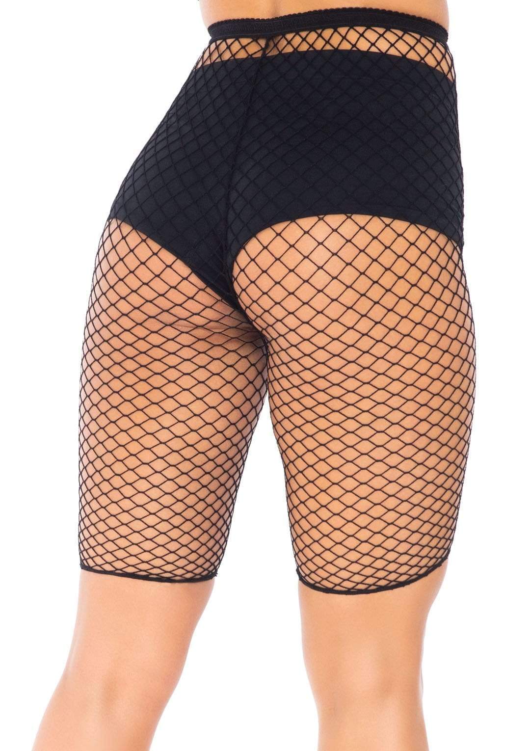 industrial fishnet biker shorts one size black 