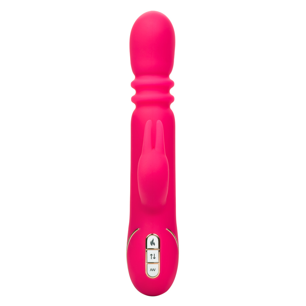 jack rabbit signature heated silicone triple  fantasy rabbit pink 