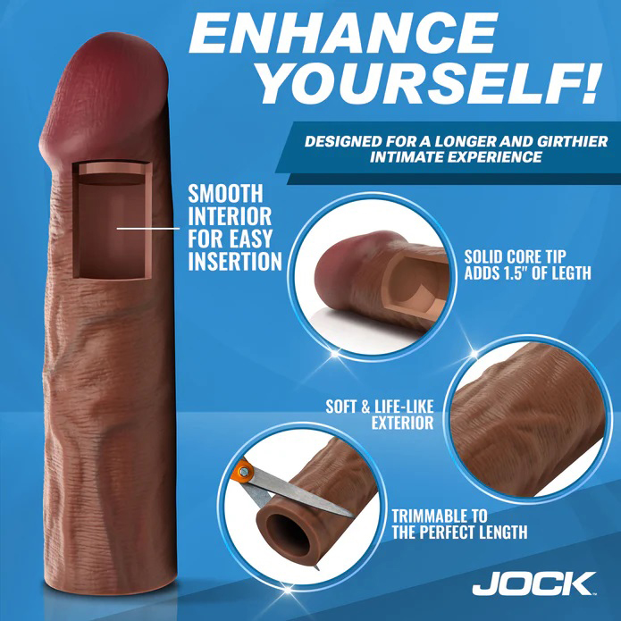 jock  silicone penis extension sleeve dark 