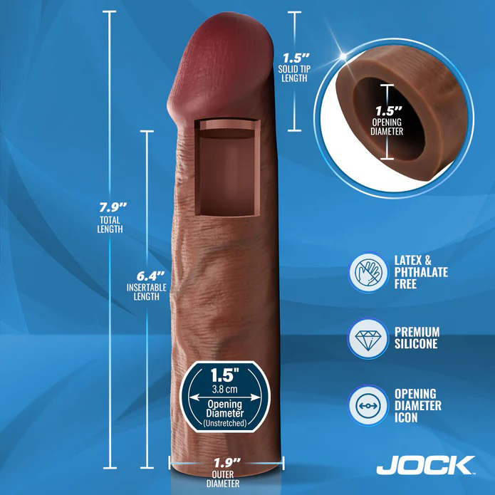 jock  silicone penis extension sleeve dark 