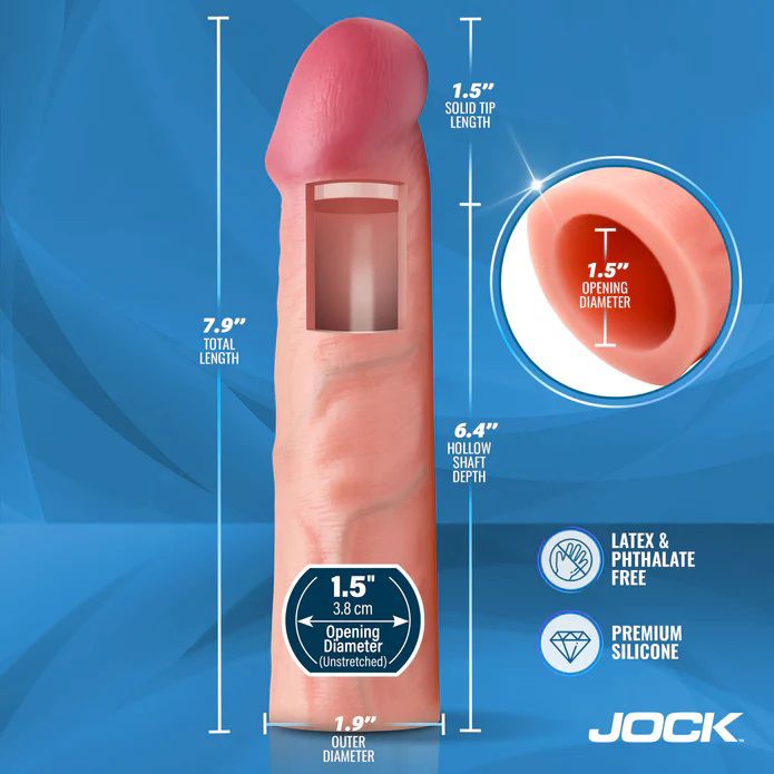 jock  silicone penis extension sleeve light 