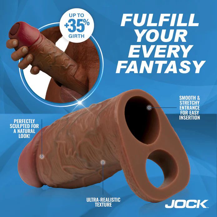 jock silicone penis extension sleeve dark 