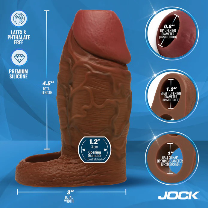 jock silicone penis extension sleeve dark 
