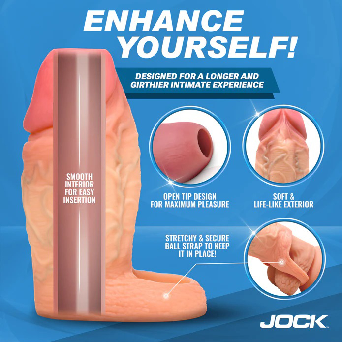 jock silicone penis extension sleeve light 