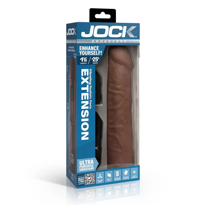 jock vibrating penis extension with remote dark 