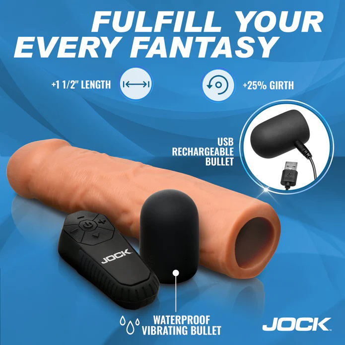 jock vibrating penis extension with remote medium 