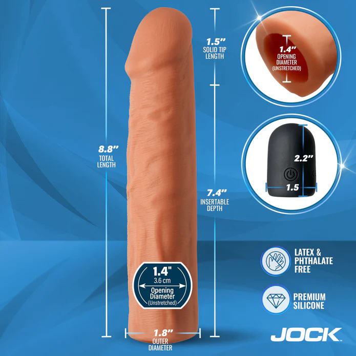 jock vibrating penis extension with remote medium 