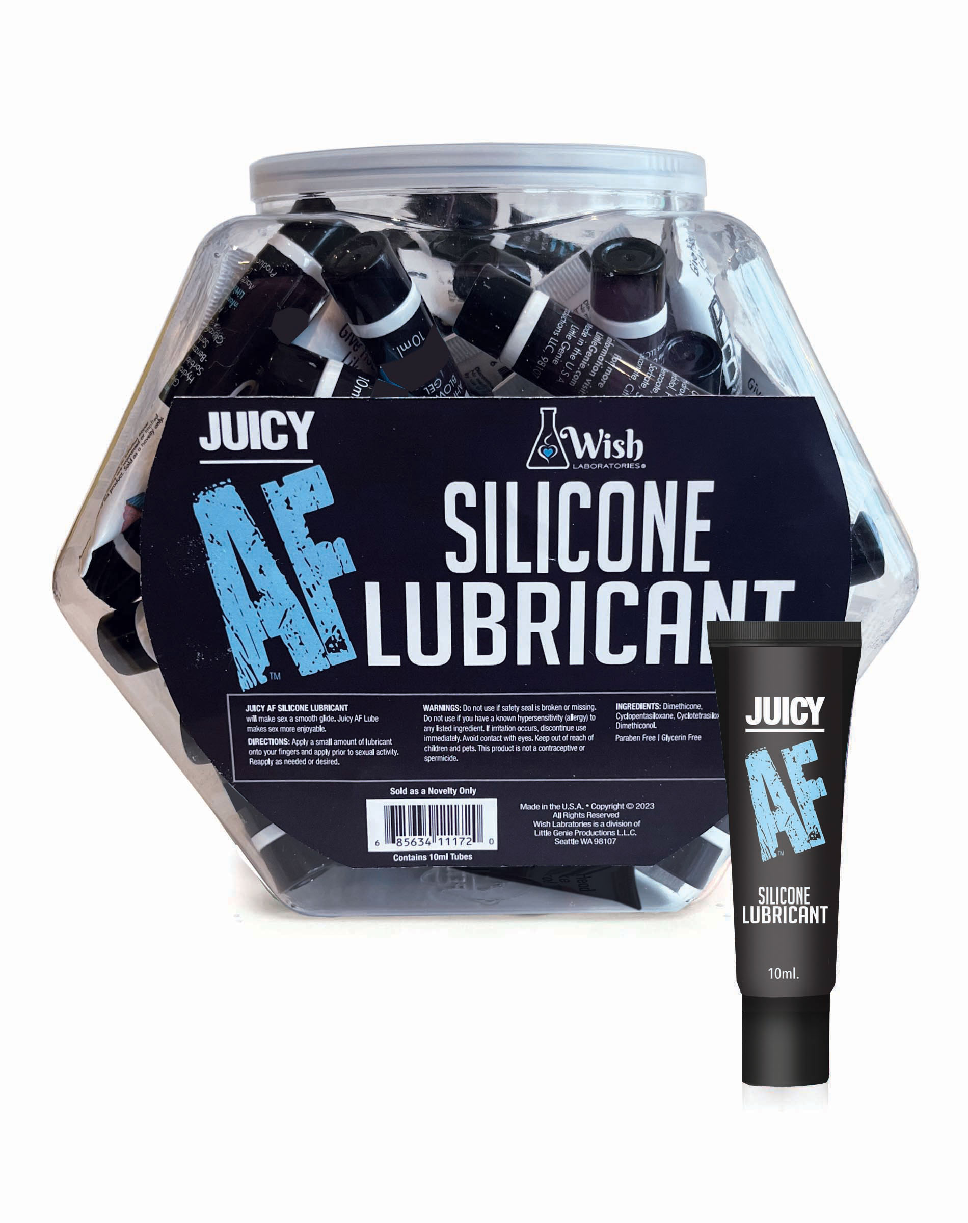 juicy af silicone lubricant  ml pop display of  