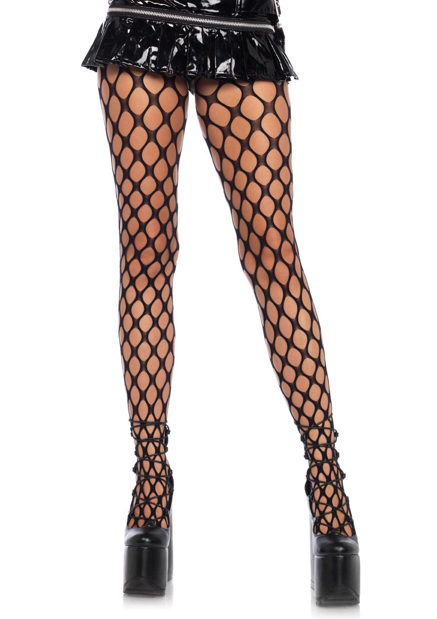 jumbo pothole net tights black one size 