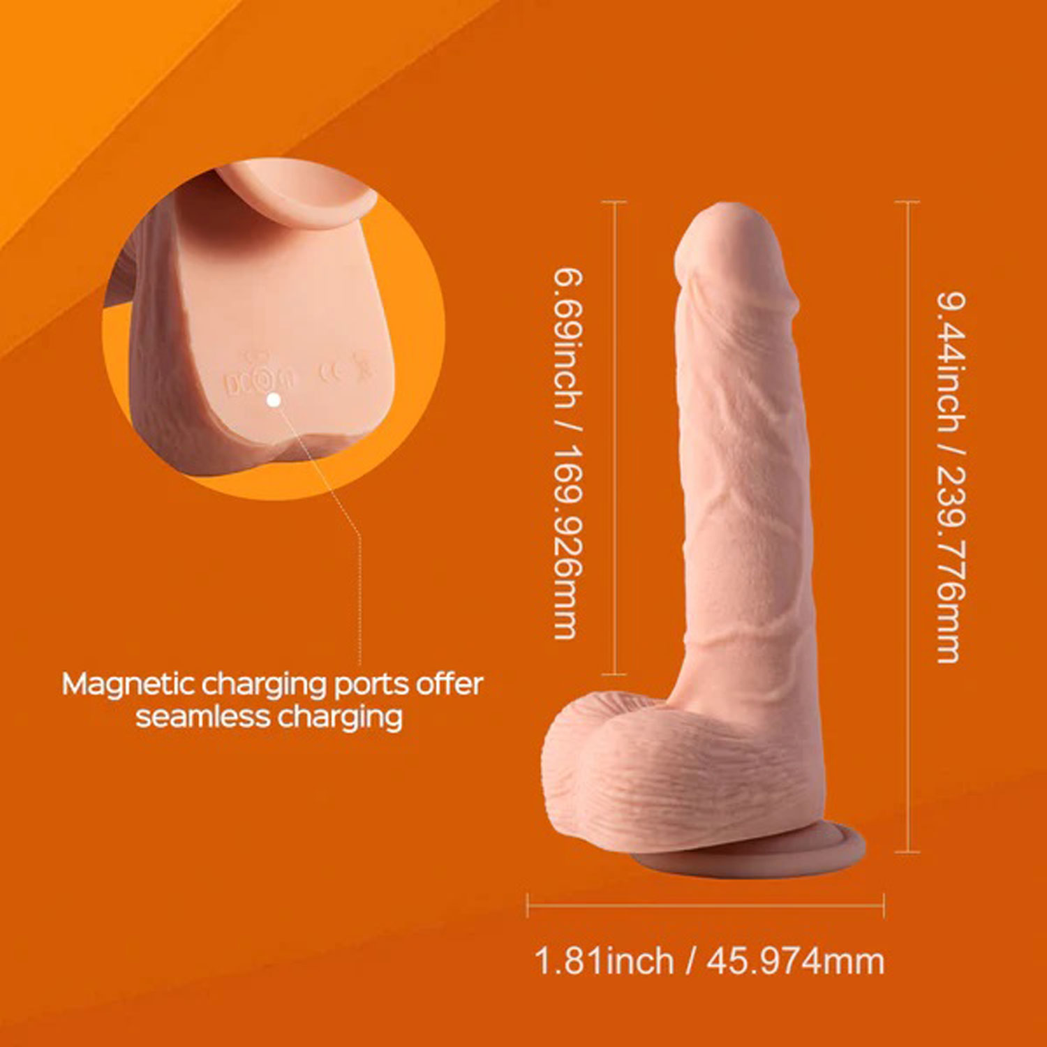 kenzo app controlled  big realistic thrusting dildo 