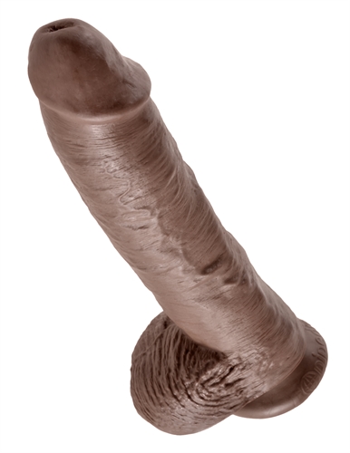 king cock  inch cock with balls brown 