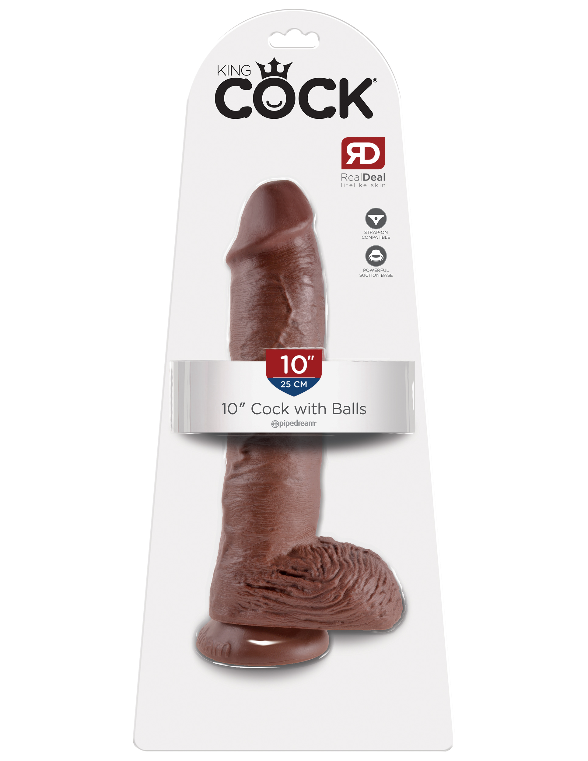 king cock  inch cock with balls brown 