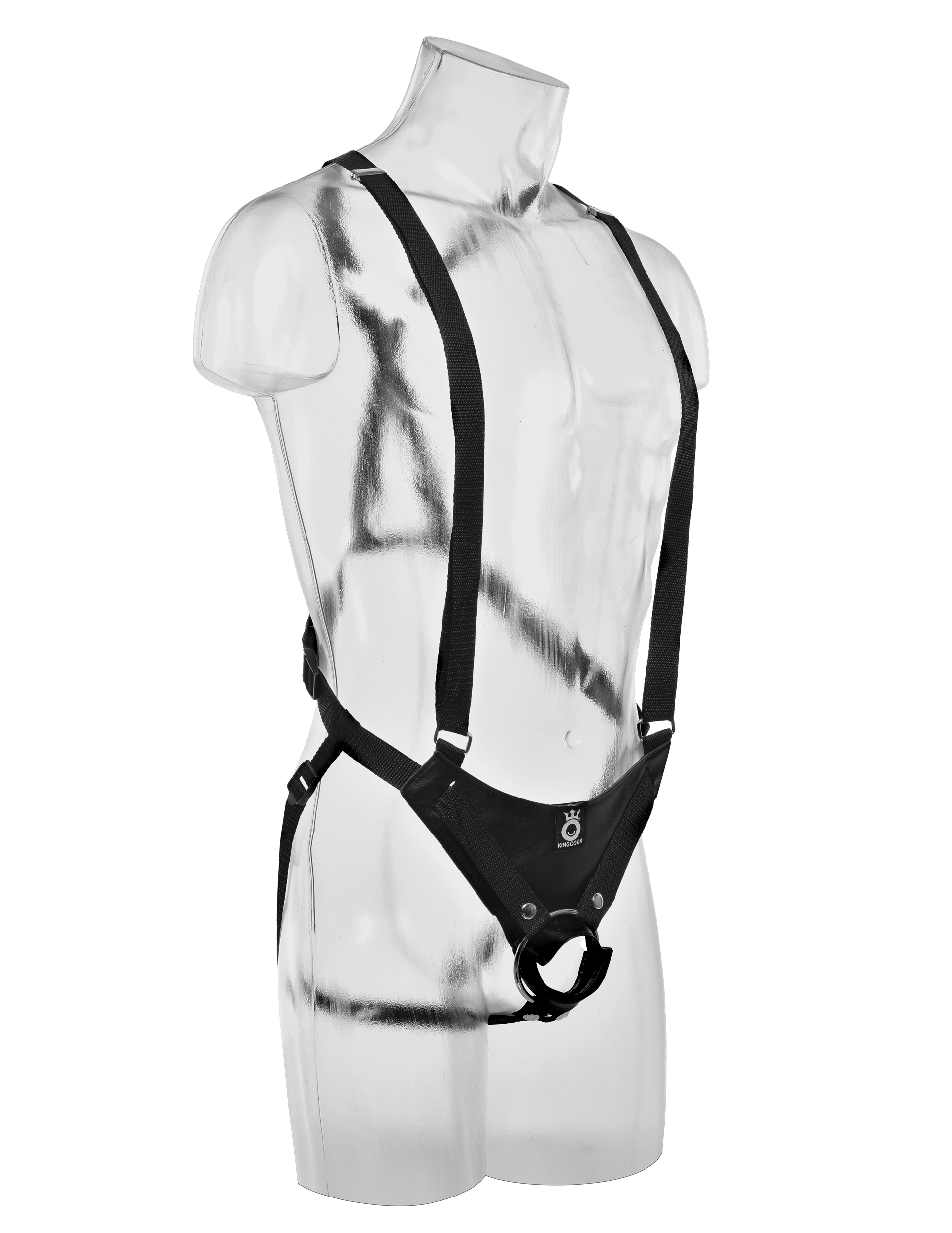 king cock  inch hollow strap on suspender system flesh 