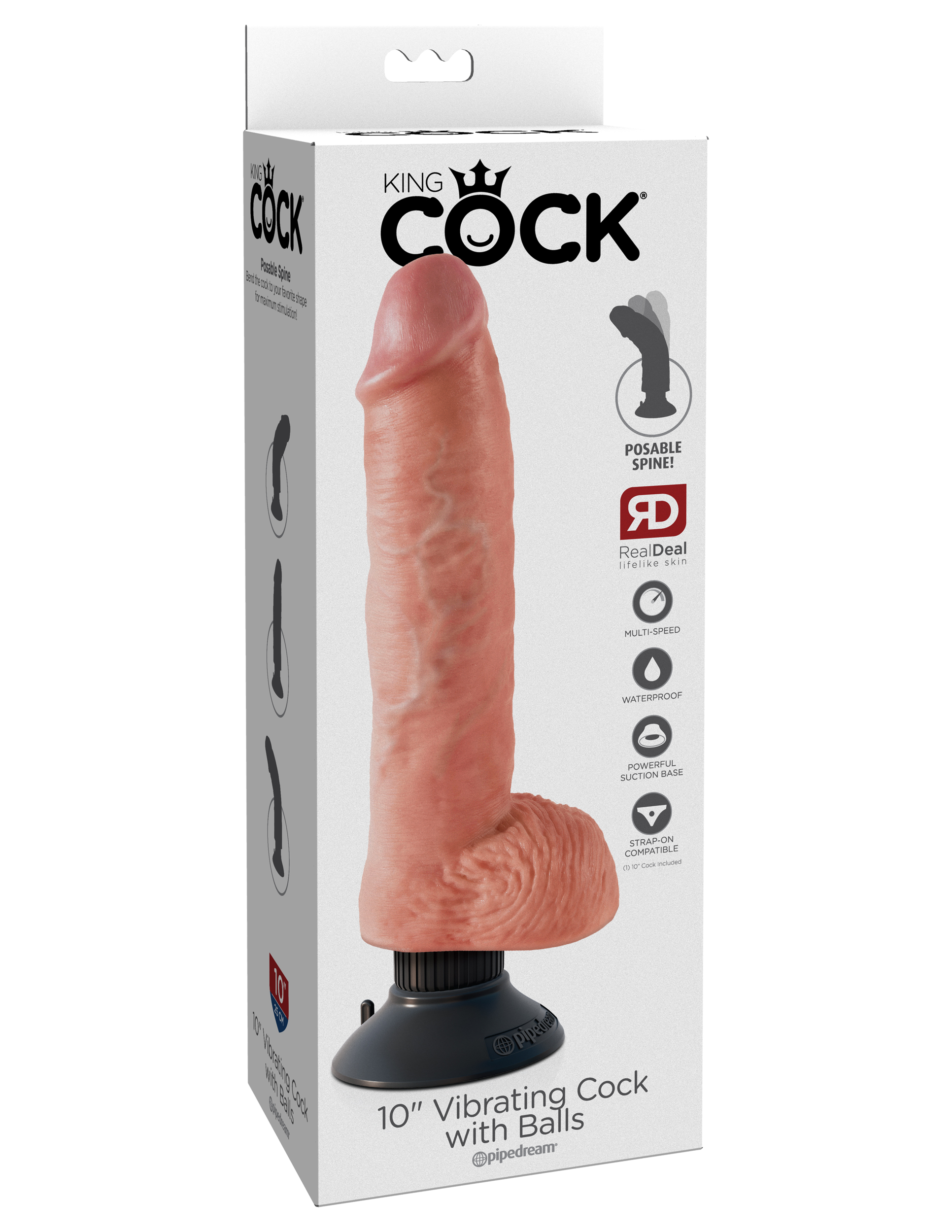 king cock  inch vibrating cock with balls flesh 