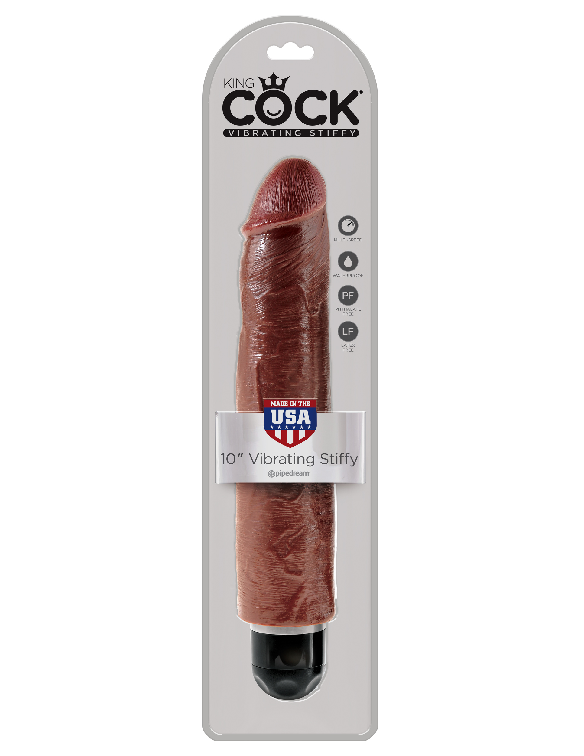 king cock  inch vibrating stiffy brown 