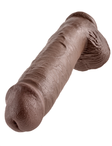 king cock  inch cock with balls brown 