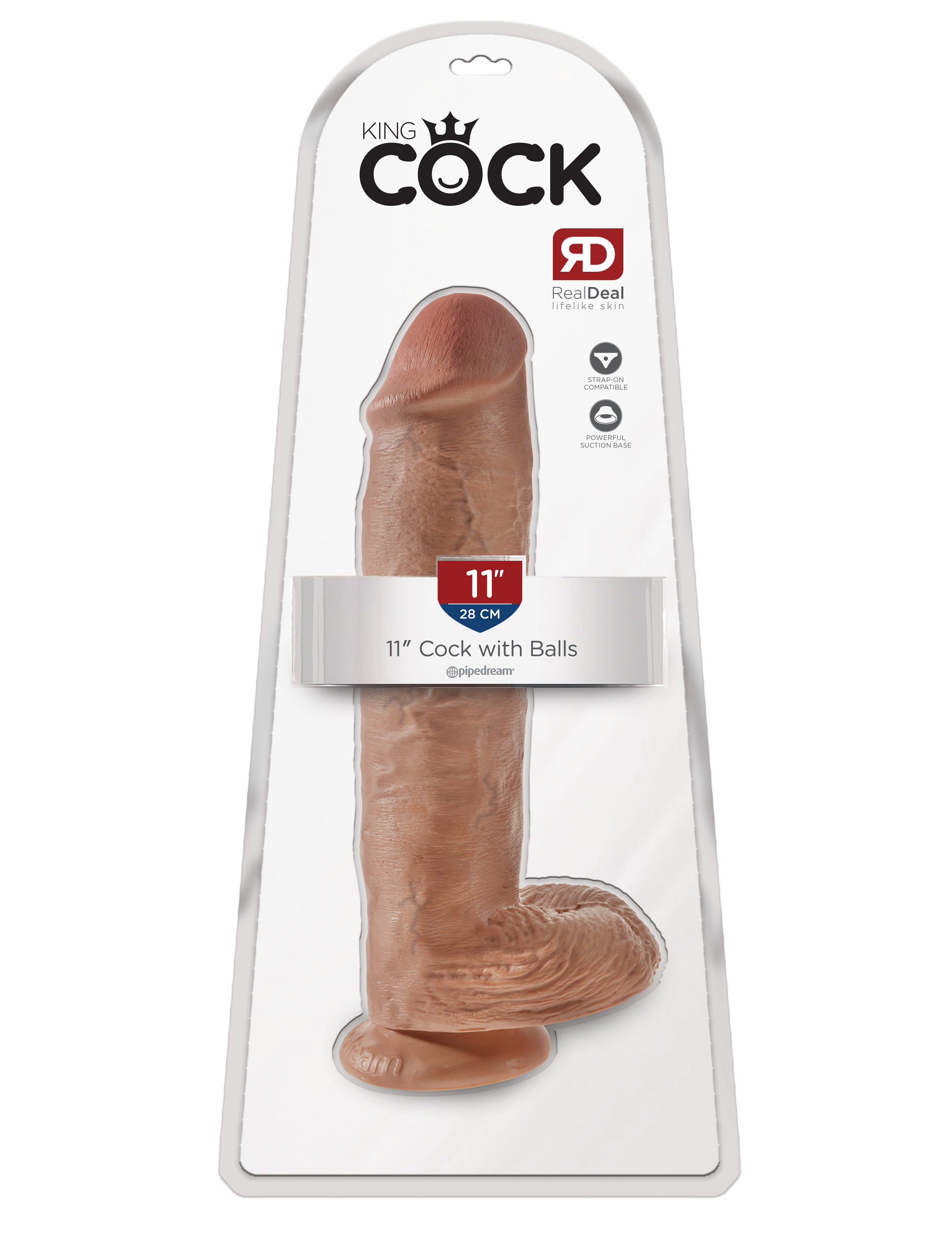 king cock  inch cock with balls tan 