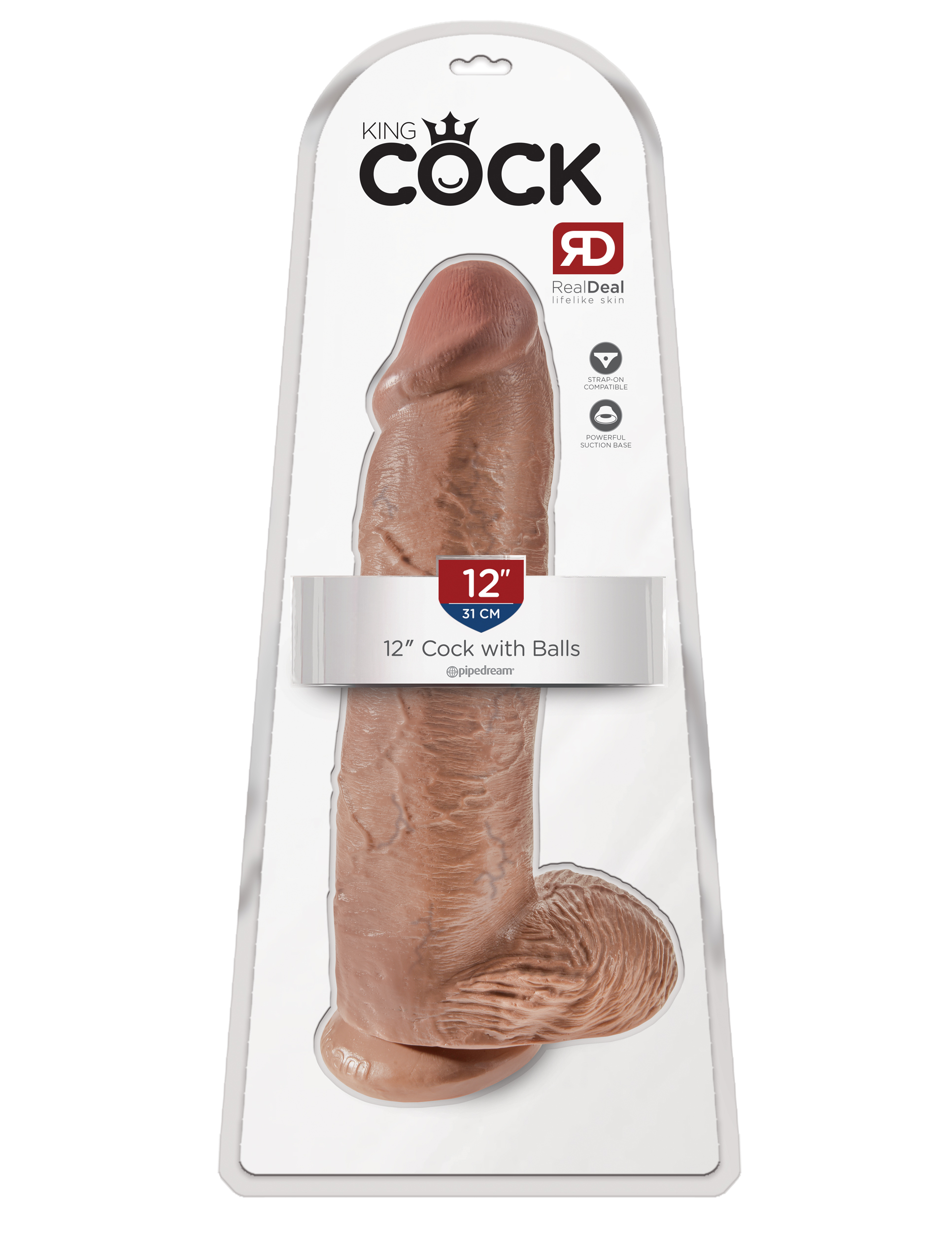 king cock  inch cock with balls tan 