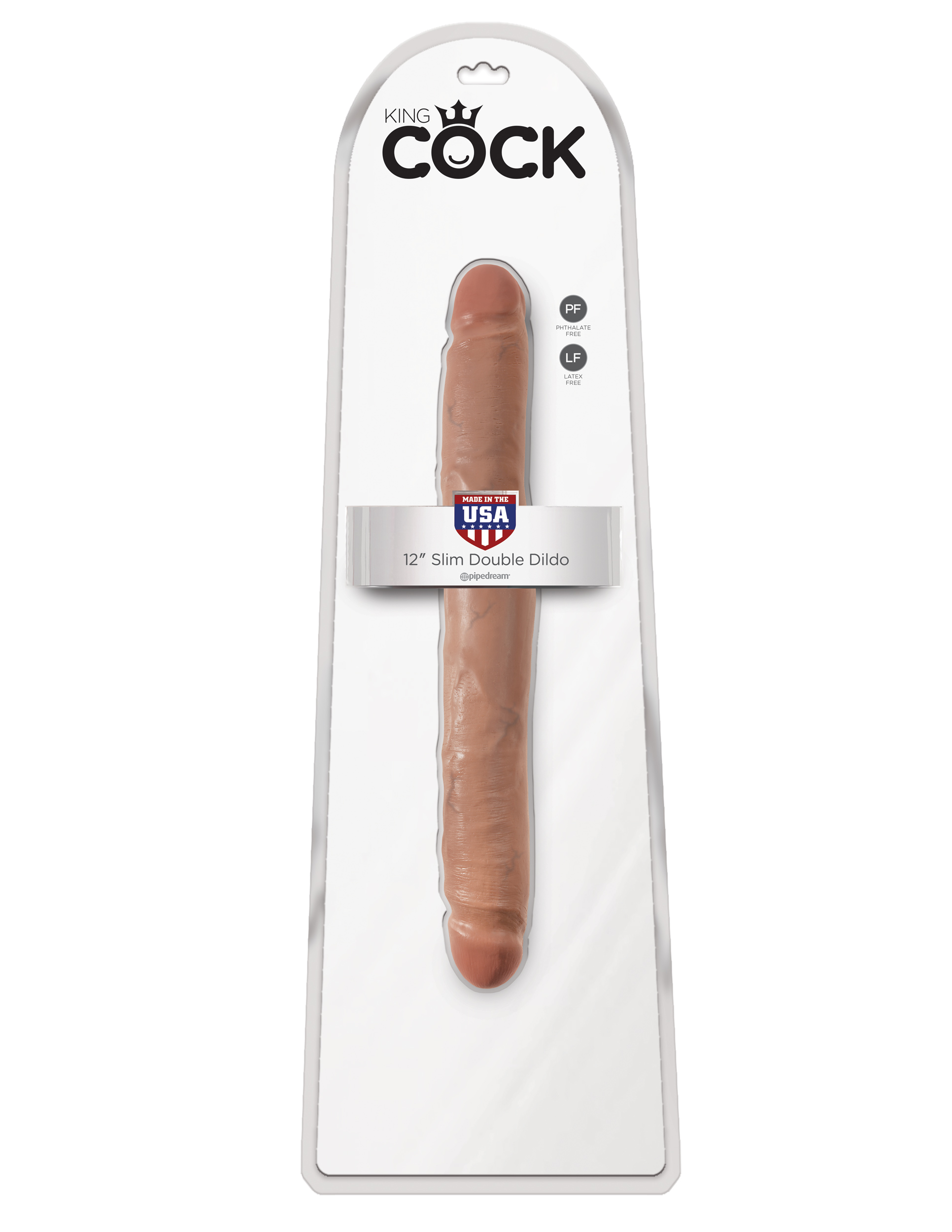 king cock  inch slim double dildo tan 