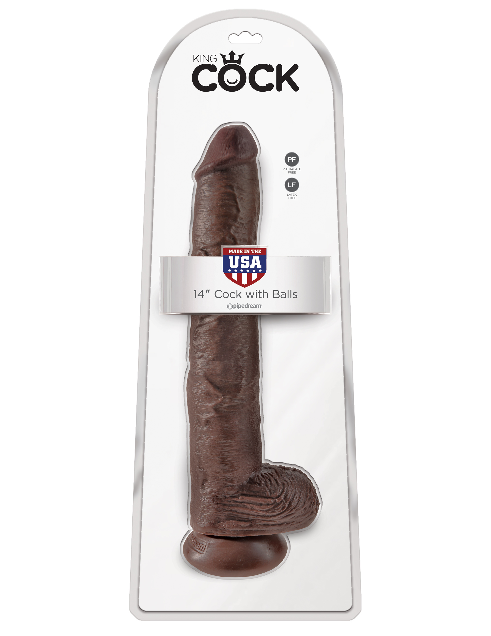 king cock  inch cock with balls brown 