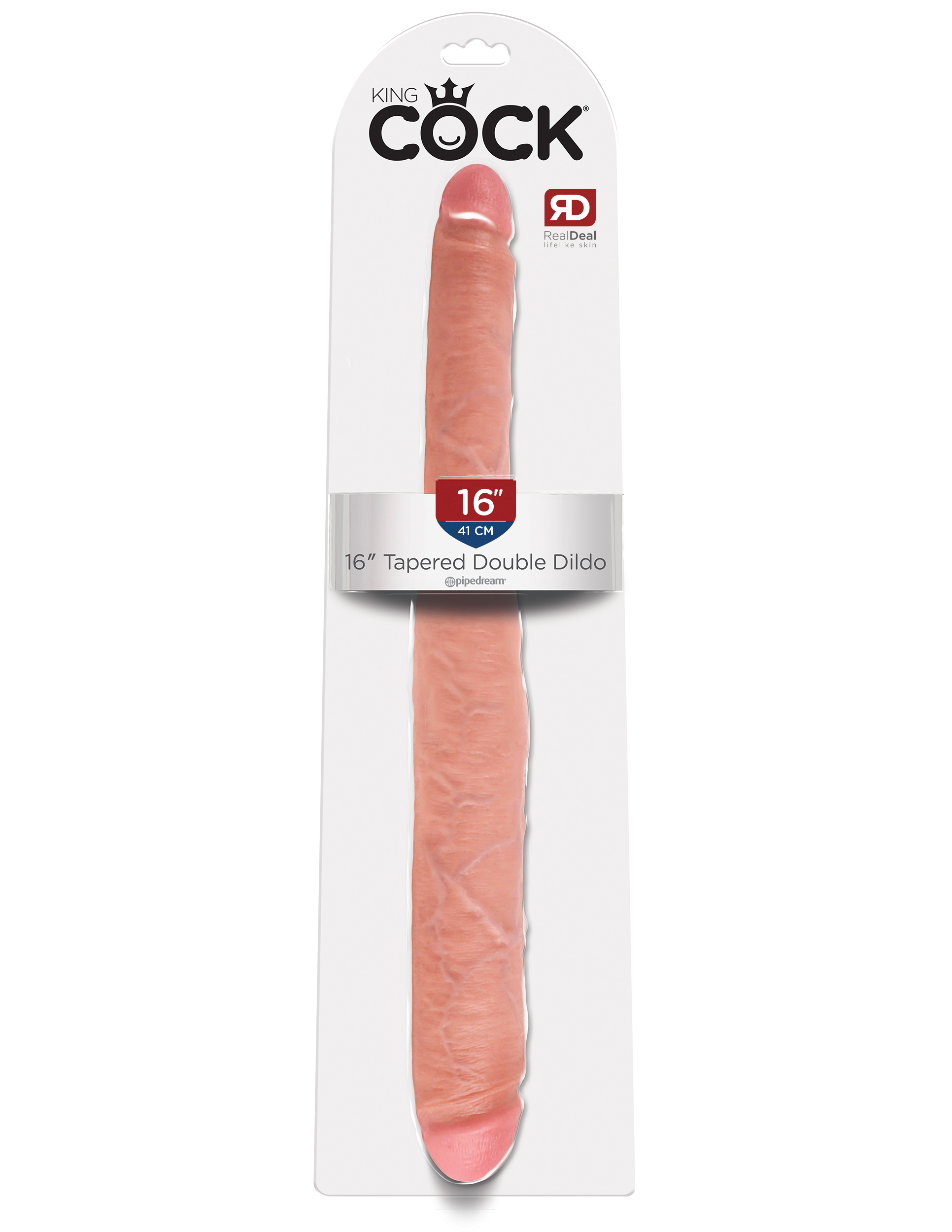 king cock  inch tapered double dildo flesh 