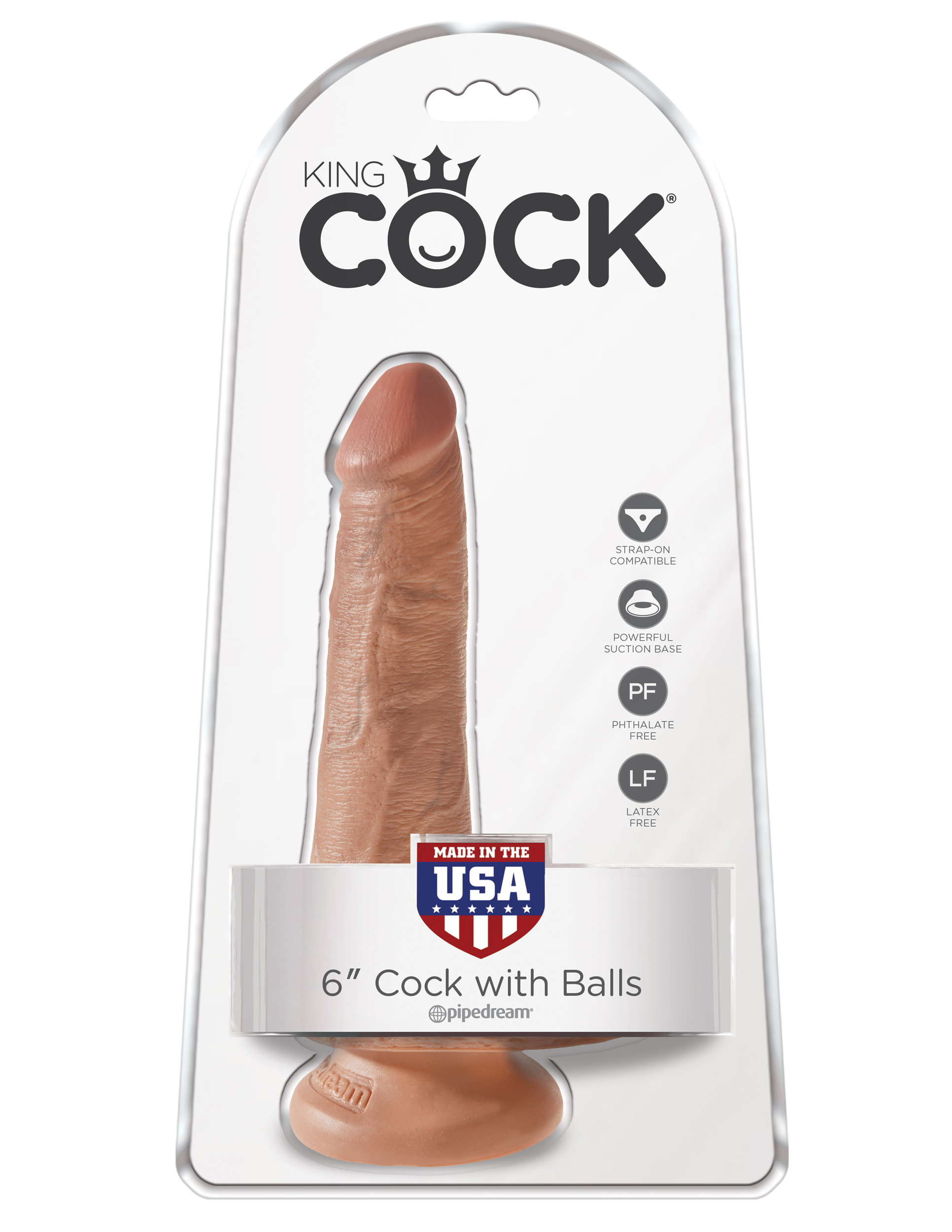 king cock  inch cock with balls tan 