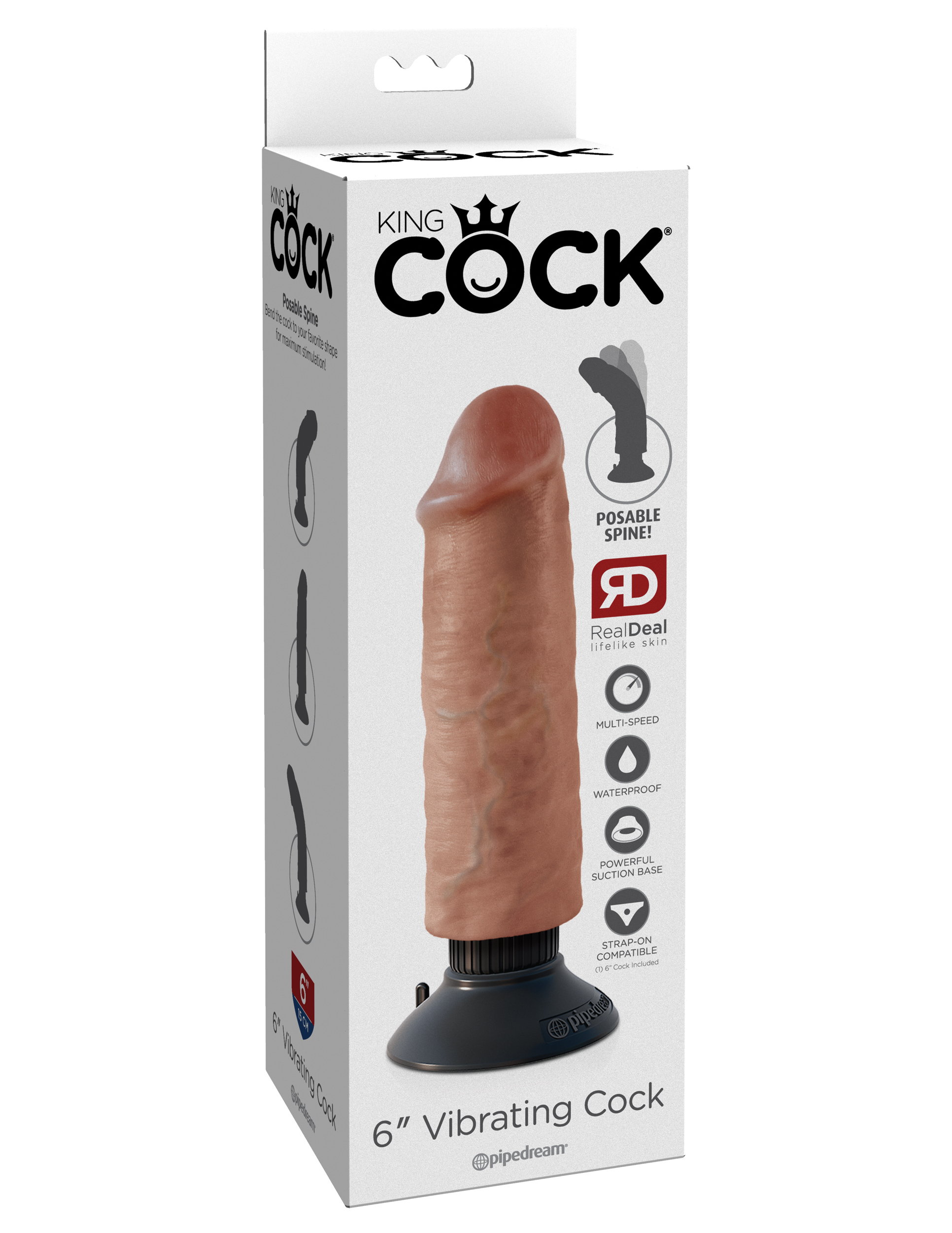 king cock  inch vibrating cock tan 