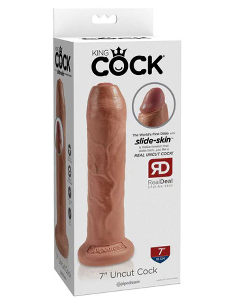 king cock  inch uncut tan 