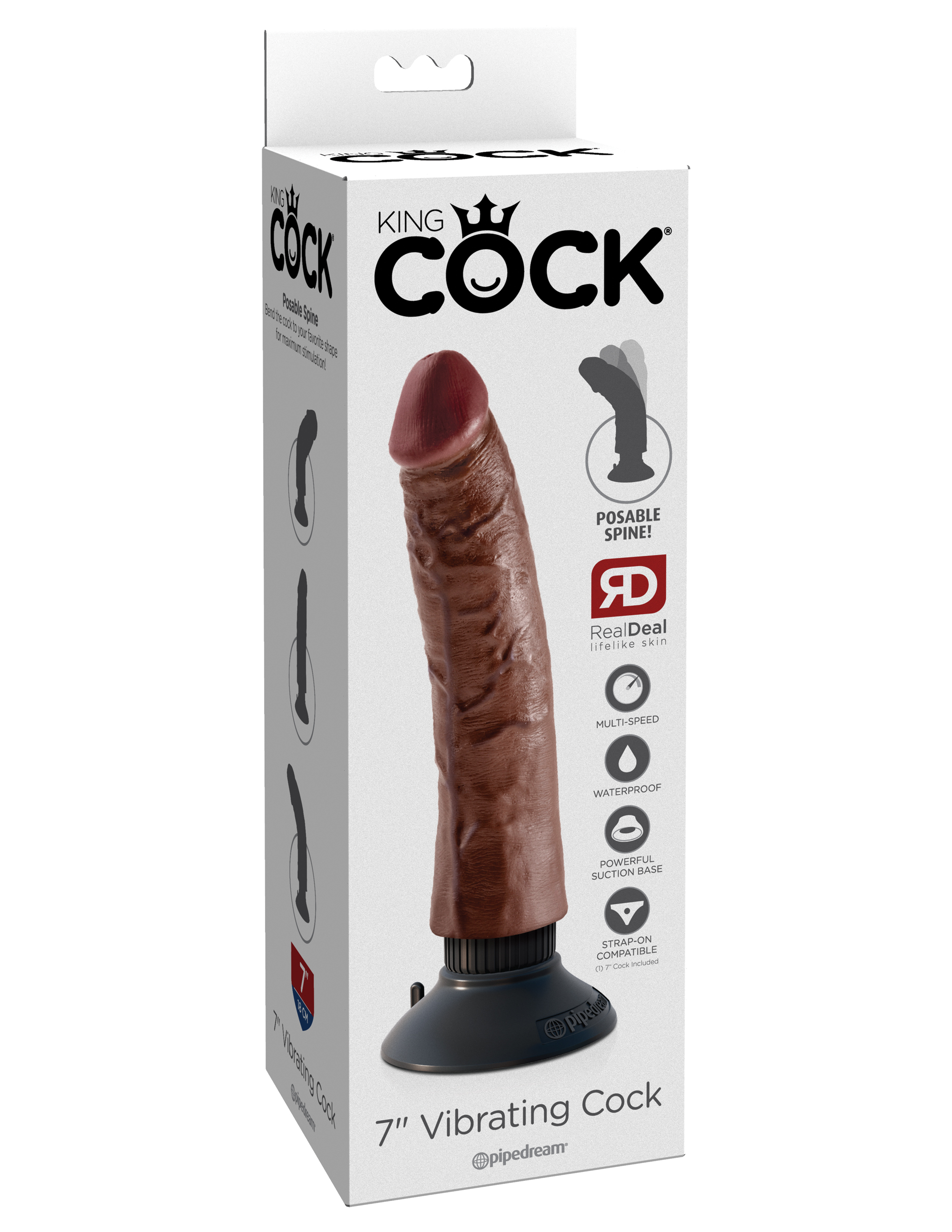 king cock  inch vibrating cock brown 