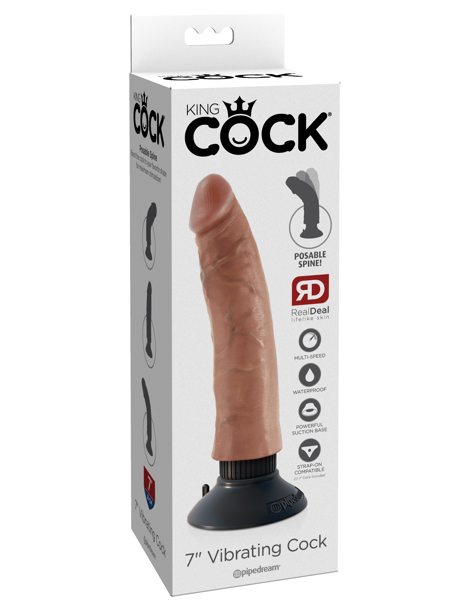 king cock  inch vibrating cock tan 