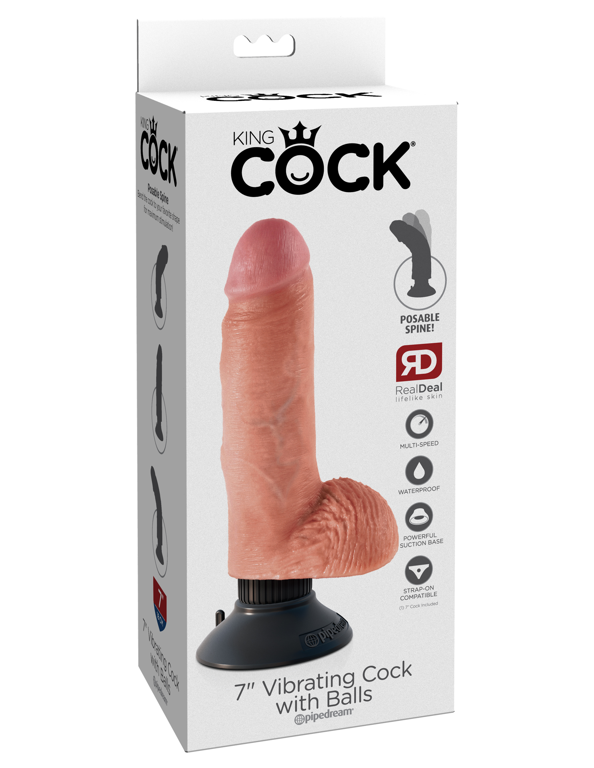 king cock  inch vibrating cock with balls flesh 