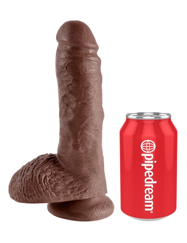 king cock  inch cock with balls brown 