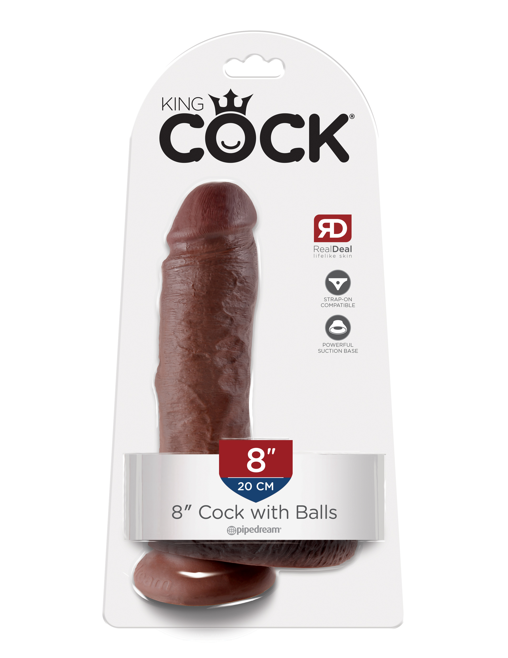 king cock  inch cock with balls brown 