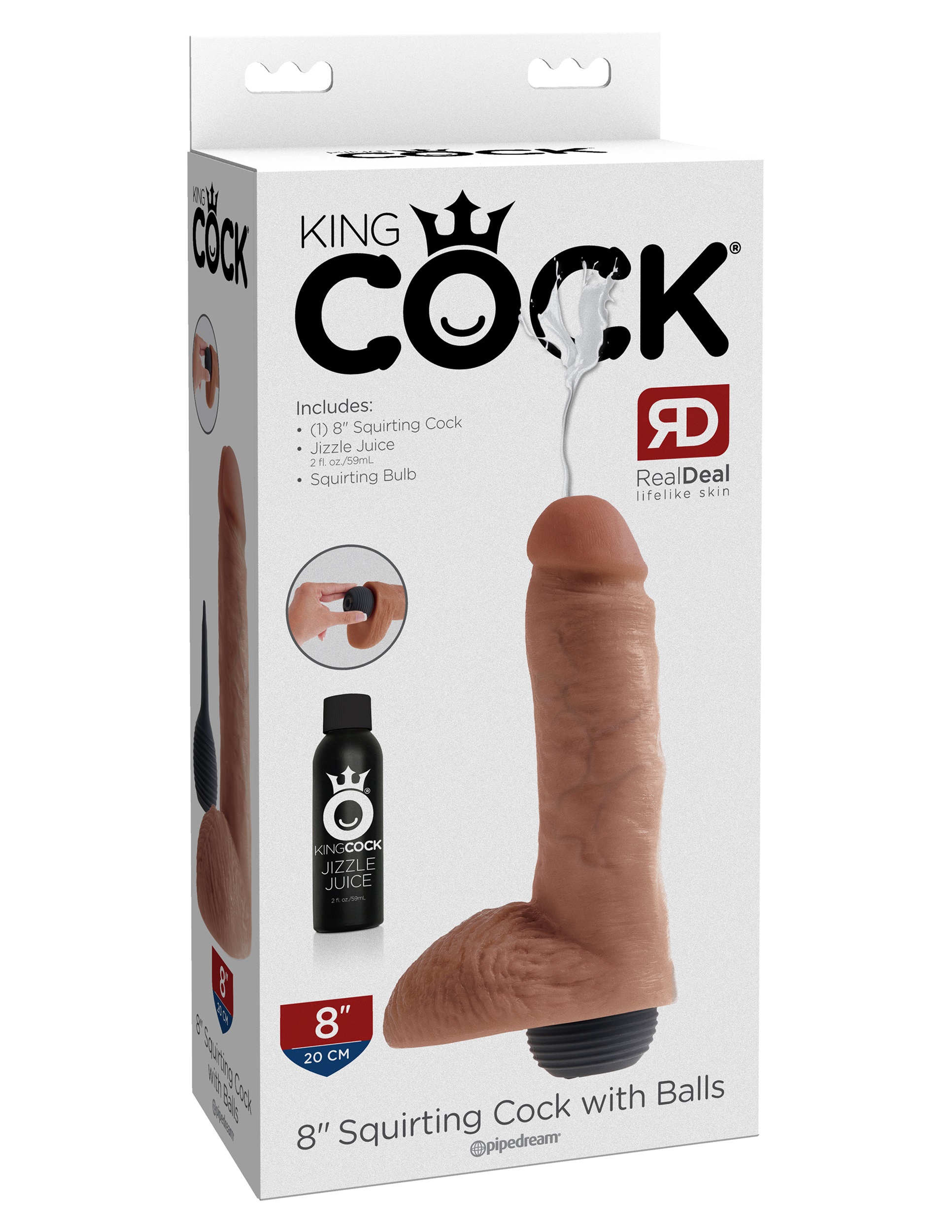 king cock  inch squirting cock with balls  tan 